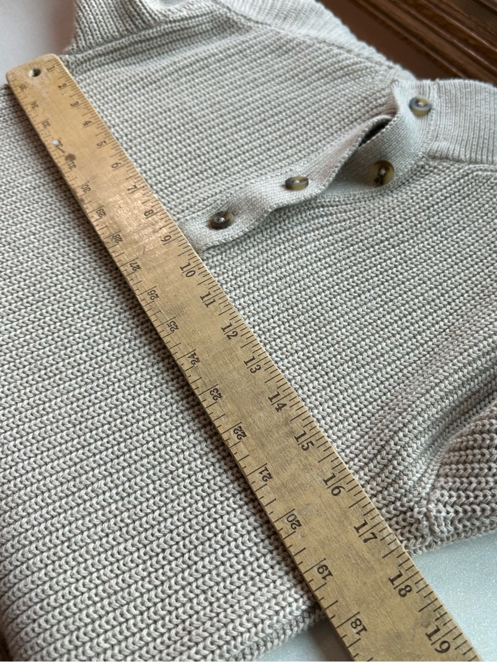 PACT Women’s Luxe Knit Henley Sweater Size S 100% Organic Cotton Beige - Picture 9 of 14